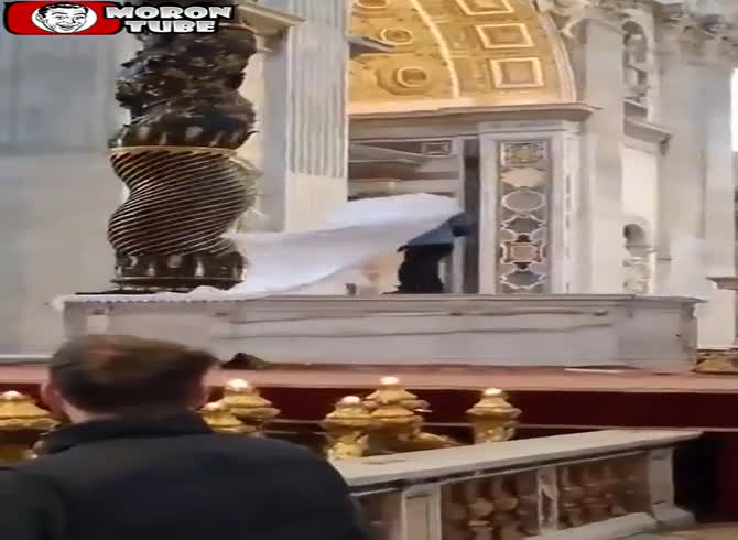 Video: A man damages an altar at the Vatican's St
